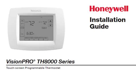 Honeywell VisionPRO TH8000 Manual - Download Manual PDF Online