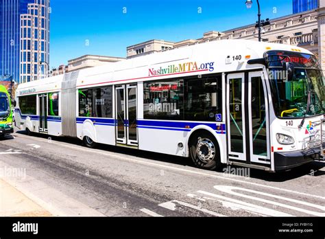 Nashville MTA Bendi-bus in downtown Nashville, Tennessee Stock Photo ...