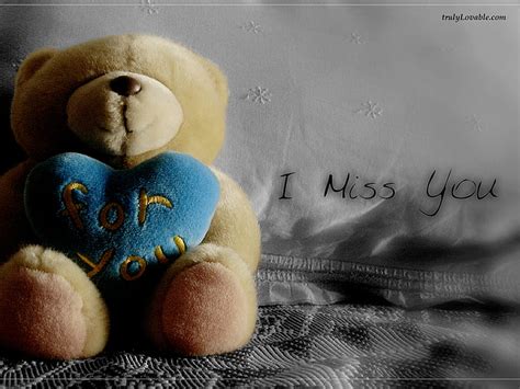 I Miss U, i miss you, heart, bear, my love, teddy bear, miss, HD ...