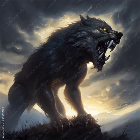 Fenrir, the Legendary Norse Wolf: Mythology and Power, generative AI ...