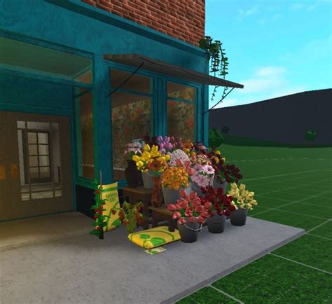 Town Building with Beautiful Flower Arrangement