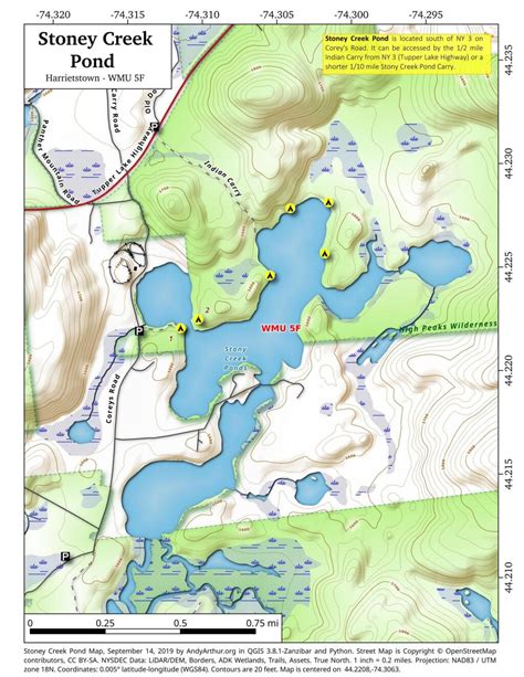 Map: Stoney Creek Pond | Andy Arthur.org