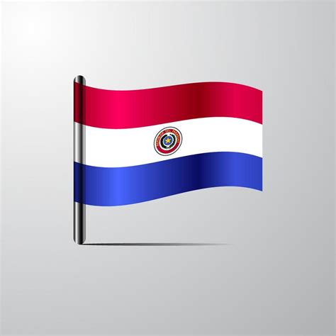 Paraguay waving Shiny Flag design vector 14320143 Vector Art at Vecteezy