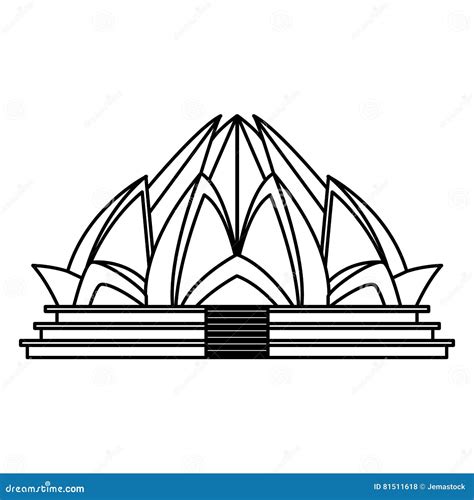 Lotus Temple Architecture Vector Illustration | CartoonDealer.com #81511618