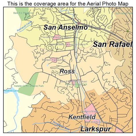 Aerial Photography Map of Ross, CA California