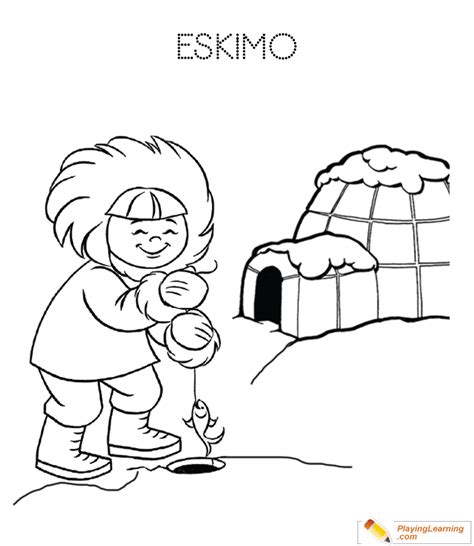 Eskimo Igloo Coloring Page 19 | Free Eskimo Igloo Coloring Page