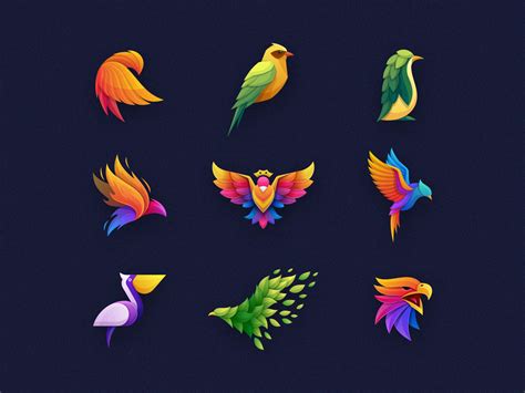 Bird Colorful Logo Collection | Logo collection, Logo color, Logo design creative