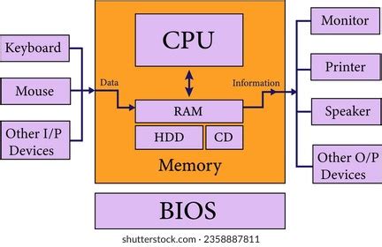 Computer Components Diagram Computer Architecture Computer 库存矢量图（免版税 ...