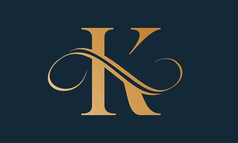 Luxury letter k logo template in gold color. Modern trendy initial luxury k letter logo design ...