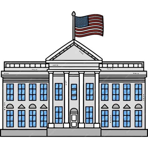 Premium Vector | The white house cartoon clipart illustration