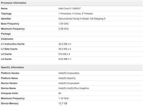 10th Gen Intel Core i7-1065G7 Benchmark Leaked: ~10-15% Faster CPU, GPU ...