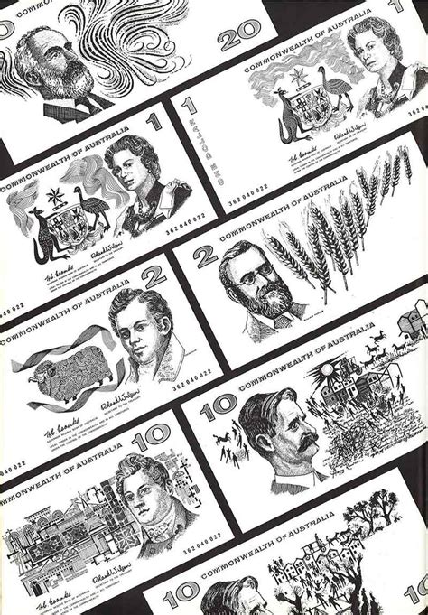 Australian decimal currency banknote design concepts by Gordon Andrews. - Tim Squires Design