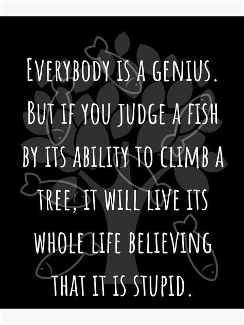 "Einstein Fish Quote" Poster by simcass | Redbubble