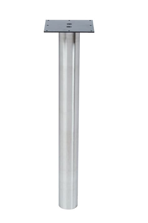 STEEL LEG: KATRINA Stainless Steel Leg, 3" Diameter, Round, 1/2 ...