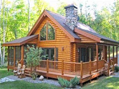 Exterio Log Cabin Pictures With Wrap Around Front Porch — Randolph Indoor and Outdoor Design