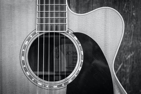 Grayscale Photo of Cutaway Acoustic Guitar · Free Stock Photo