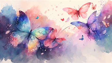 Butterfly Wings Watercolor Background, Butterfly, Wing, Watercolor ...