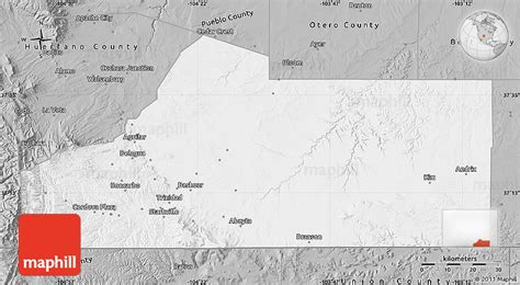 Gray Map of Las Animas County