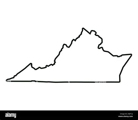 Virginia state map. US state map. Virginia outline symbol. Vector ...