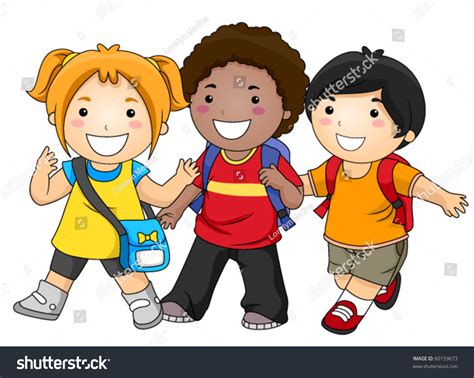 Children Walking Clipart