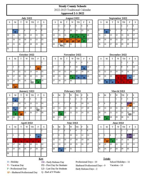 Stanly County School Calendar 2021-2022 & Holidays