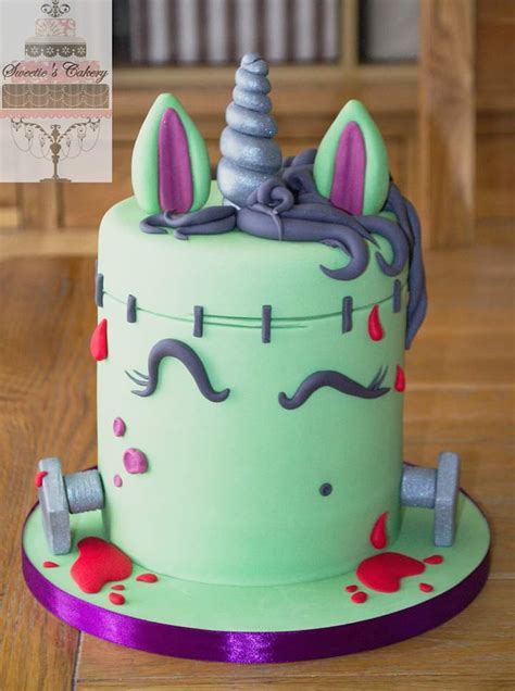 Franken-corn! Halloween unicorn cake to combine two of the current trends into one. Worked out ...