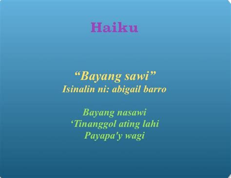 Ano Ang Kahulugan Ng Haiku At Tanka