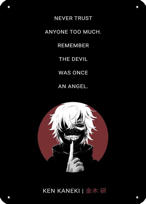 Kmiiliy Kaneki Tokyo Ghoul Anime Anime Quotes for You Poster Plaque Metal Tin Sign 8x12 Inch ...