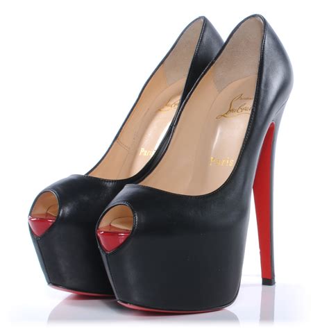 CHRISTIAN LOUBOUTIN Leather Highness 160 Platform Heels 36 Black 39268