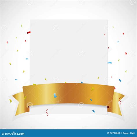 Birthday Celebration Banner with Gold Ribbon Stock Vector - Illustration of banner, gold: 56704888