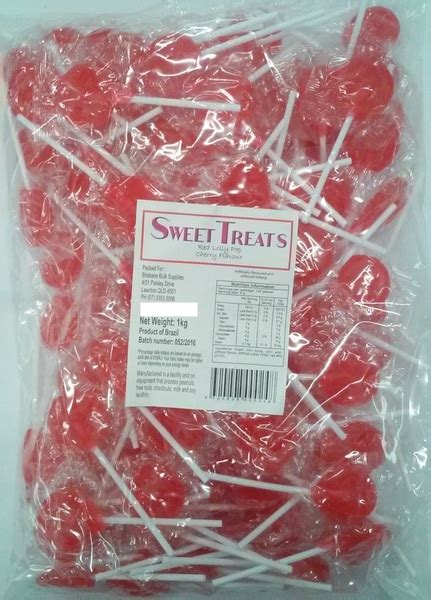 Flat Red Cherry Flavour Lollipops 1kg (Approx. 125 Lollipops) 9324808000248 | eBay