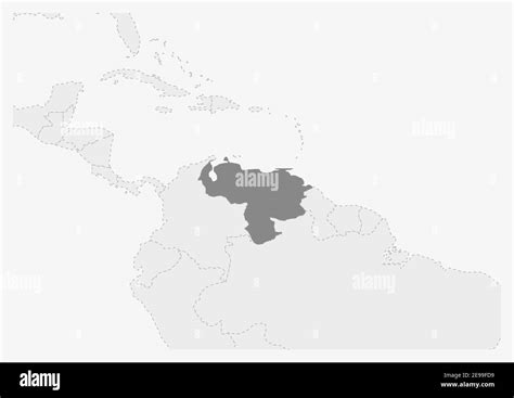 Map of America with highlighted Venezuela map, gray map of Venezuela ...