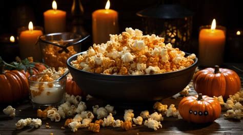 Premium AI Image | fright night flicks halloween horror movies and popcorn