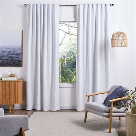 KOO Loft Linen Blend Concealed Tab Top Curtains White