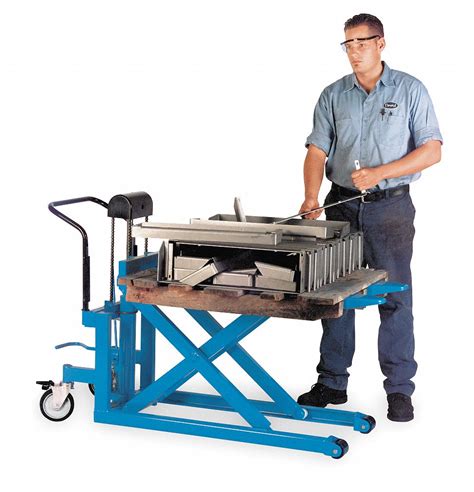 BISHAMON, 2,200 lb Load Capacity, Raised, Powered-Lift/Manual-Push High-Lift Pallet Jack - 8Z673 ...