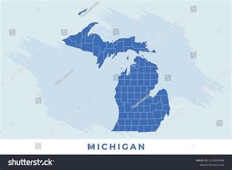 National Map Michigan Michigan Map Vector Stock Vector (Royalty Free ...