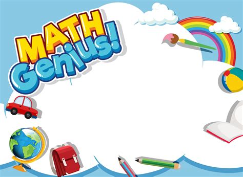 Math frame design template with school items 1371800 Vector Art at Vecteezy