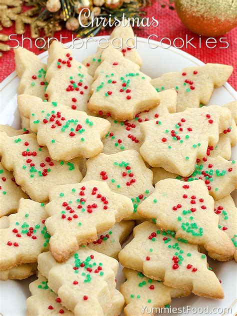 christmas shortbread cookies with sprinkles on a plate