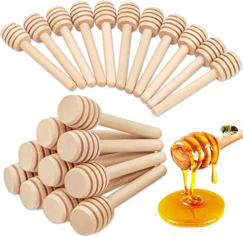 Honey Dipper Sticks - 20Pcs Premium Wooden Honeycomb Stick, 3 Inch Mini Honey Stirrer Stick ...