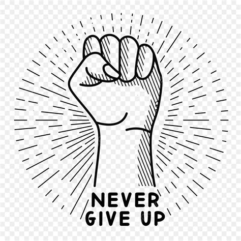 Give Up Vector Hd PNG Images, Never Give Up Vector, Hand, Never, Giveup PNG Image For Free Download