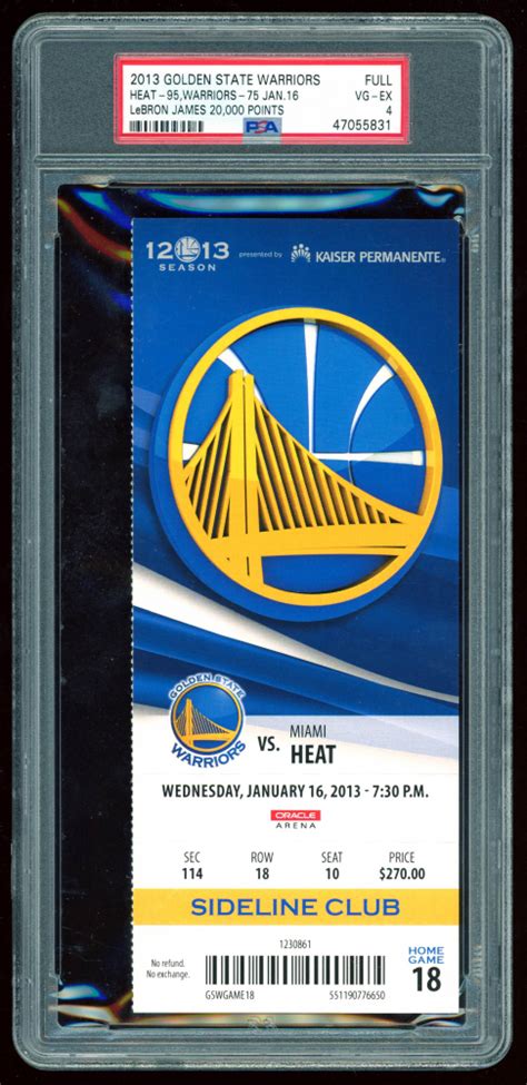 2013 Warriors vs. Heat Game Ticket (PSA 4) | Pristine Auction