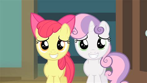 Image - Apple Bloom and Sweetie Belle putting on a grin S4E05.png - My ...