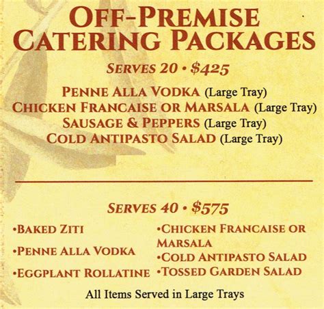 Cafe Spiga Catering - Ristorante and Pizzeria * 176 North Country Rd Ste 7, Mount Sinai, NY ...