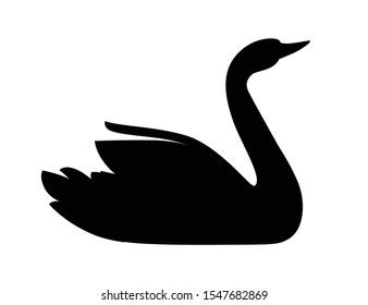 Black Silhouette Swan Largest Flying Bird Stock Vector (Royalty Free) 1547682881