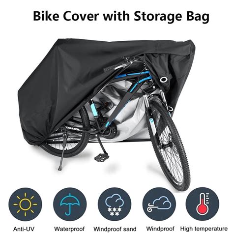 Mountain Bike Bicycle Rain Cover Waterproof Heavy Duty Cycle Cover w Storage Bag - Walmart.com