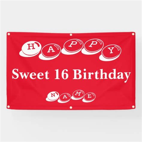 Happy Sweet 16 Birthday Banner | Zazzle.com