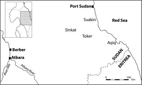 Map of eastern Sudan showing the research area between Port Sudan and... | Download Scientific ...