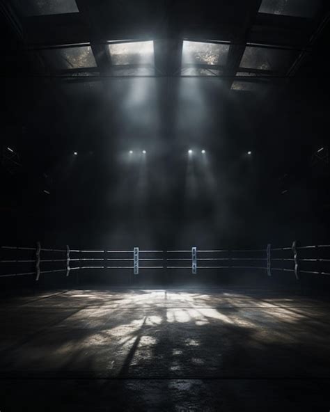 Premium AI Image | Boxing ring with shining lights