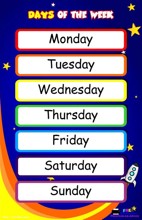 Days Of The Week Printable – Free Printables