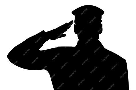 Premium Vector | Army soldier giving salute silhouette vector illustration